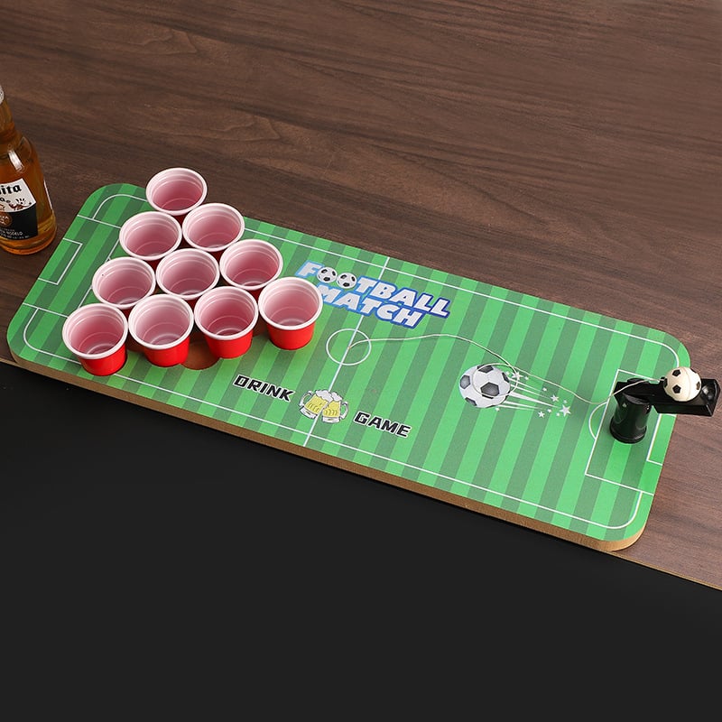 Mini Beerpong Asztali Játék Shot Pohárral és Futball–Kosárlabda Tábla Pinball (Fából; Huanyu; 7–60 éveseknek; Beltéri)