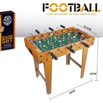 Gyerekeknek szóló asztali foci — Fa anyagú, két személyes asztali játék, fejleszti a kéz-szem koordinációt és a kognitív készségeket