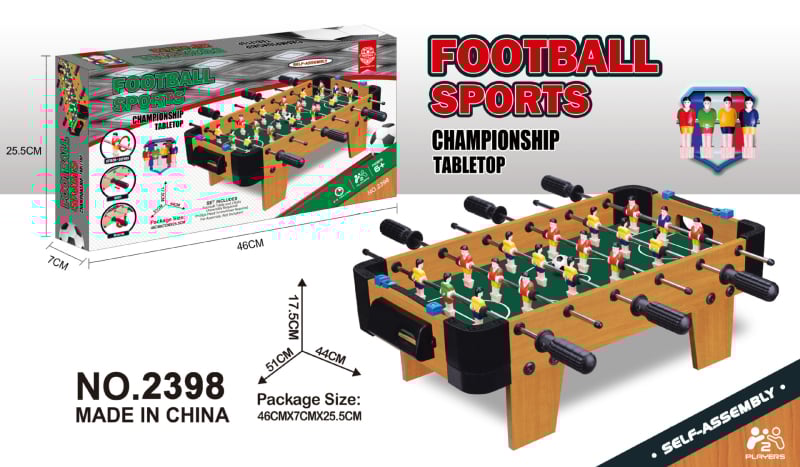 Gyerekeknek szóló asztali foci — Fa anyagú, két személyes asztali játék, fejleszti a kéz-szem koordinációt és a kognitív készségeket