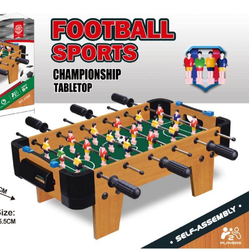 Gyerekeknek szóló asztali foci — Fa anyagú, két személyes asztali játék, fejleszti a kéz-szem koordinációt és a kognitív készségeket