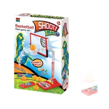 Joc de masă cu fotbal și baschet – lansator cu apăsare la deget, construcție din plastic, jucărie interactivă pentru coordonare mână-ochi, pentru copii 7–14 ani