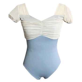 Női egyrészes balett- és táncleotárd, nylon 87% és spandex bélés 87%, egyszínű, rövid ujjú