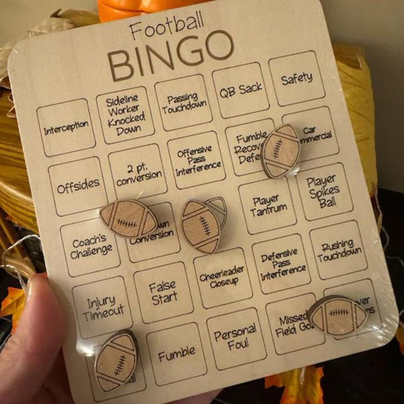 RZP Futball Bingo: Fából készült asztali játék – futball-bingo és tic-tac-toe tábla, 15–35 éveseknek