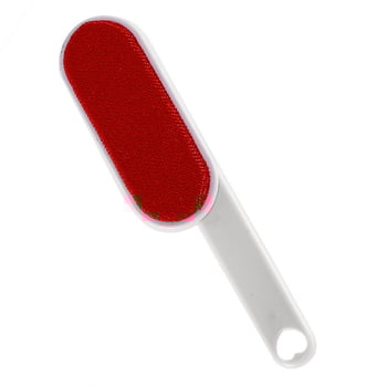 Ruhaszöszmentesítő kefé, kétoldalas, forgatható, elektrosztatikus, műanyag