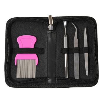 Shunchi Rozsdamentes acél – Állatok gondozó eszköz: gubancmentesítő fésű kutyáknak és macskáknak, bolha- és kullancseltávolítás