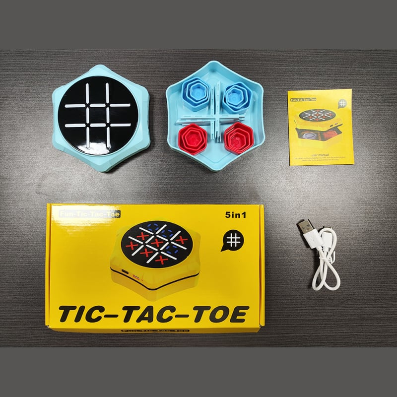 Joc electronic portabil Tic-Tac-Toe cu AI, cinci în unu, antrenament de memorie