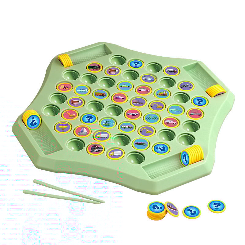 Családi memória- és párosító társasjáték — oktatóasztali játék, műanyagból, márka SIBEISI, 4-14 éveseknek, színes dobozos csomagolás