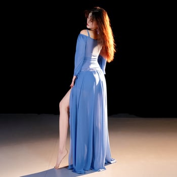 eredeti dizájn Belly dance ruházat, modern tánckészlet, Water gauze anyag, 100% poliészter, bélés Water gauze