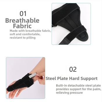 Csukló ortézis acéllemez-támogatással, állítható, anti-rotációs védelem, poliészter rostból