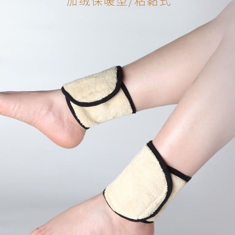Orteză pentru gleznă cu căptușeală din fleece caldă, pentru adulți, potrivită pentru alergare și ciclism, material: poliester.