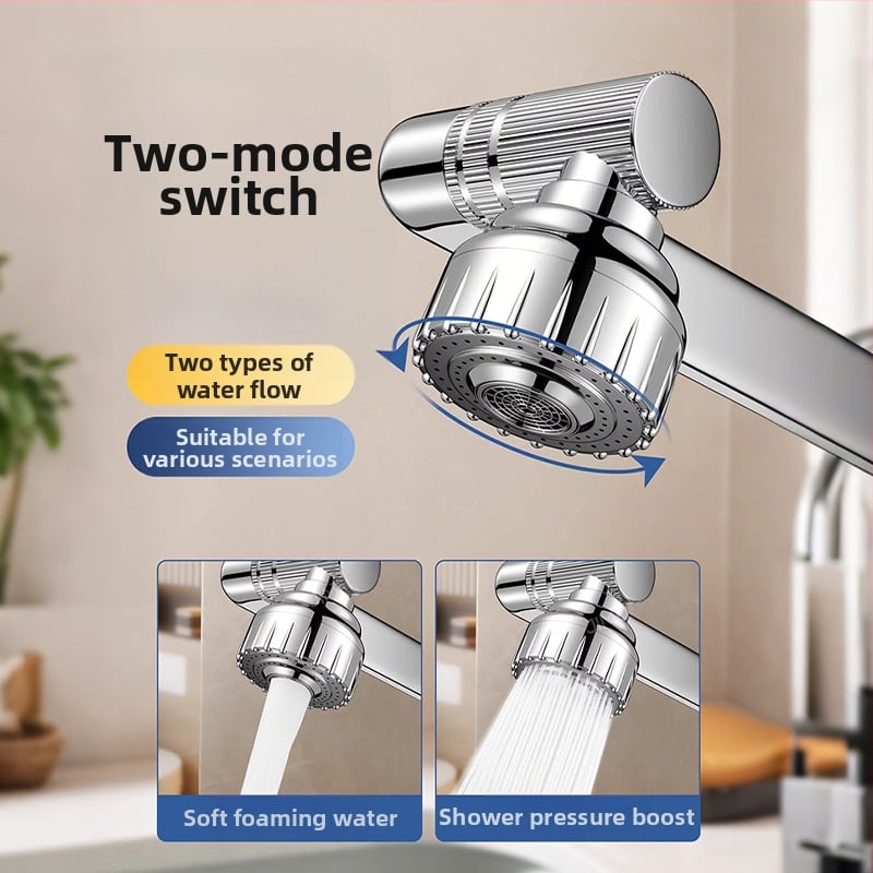 Lucky Cat csaptele aerátor, két üzemmódú permetezőfej, belső menettel 22 mm, ABS anyag