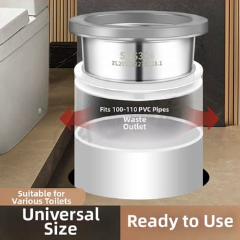 304 rozsdamentes acél WC-flánk tömítés – vastagított, szagtalan, szivárgásmentes, univerzális kompatibilitás