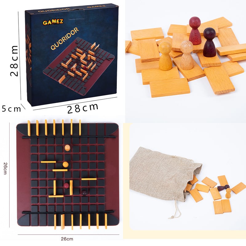 Fából készült asztali játék sakk, XO és dáma mini hordozható játéktáblával; 4–14 éves gyerekeknek; modell mkx-Pocket Game Chess