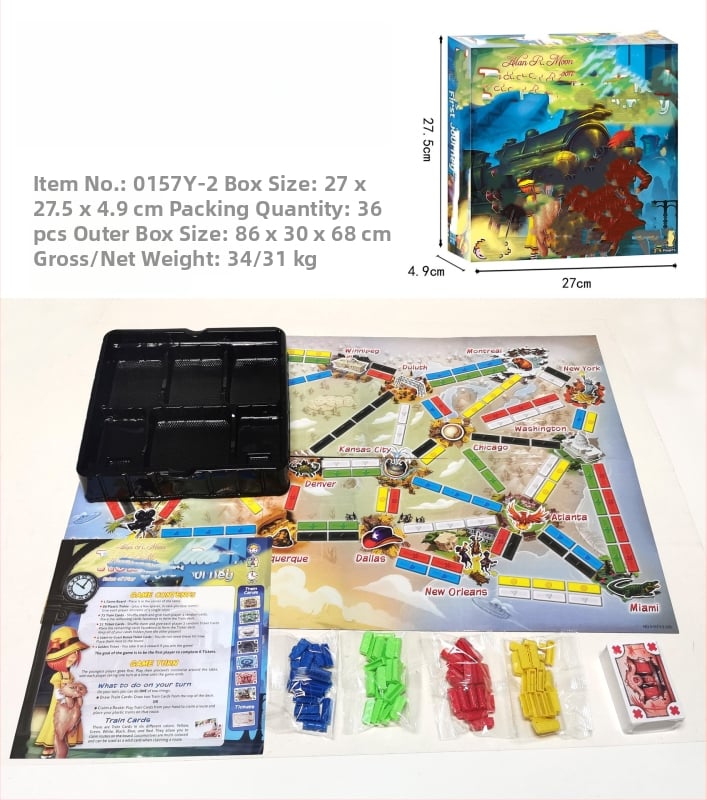 Csoportos utazási kártyajáték — puzzle kártyák, műanyag és papír