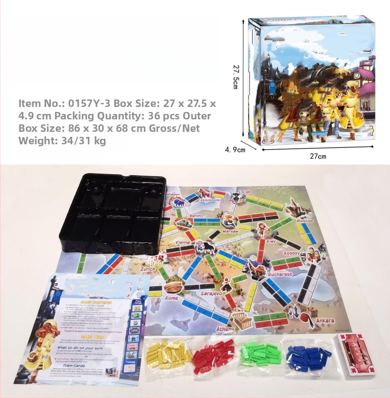 Csoportos utazási kártyajáték — puzzle kártyák, műanyag és papír