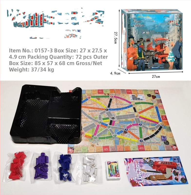 Csoportos utazási kártyajáték — puzzle kártyák, műanyag és papír