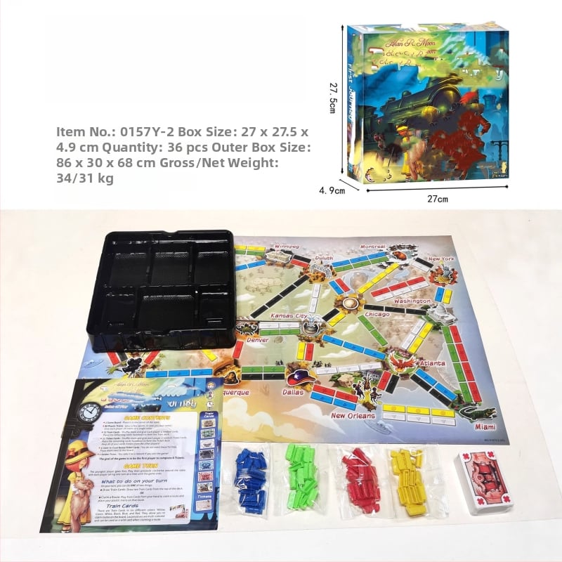 Csoportos utazási kártyajáték — puzzle kártyák, műanyag és papír