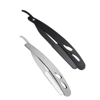 Rozsdamentes acél borotvatartó szemöldök formázáshoz, kézi borotva, klasszikus stílusú kialakítás, logó nyomtatás