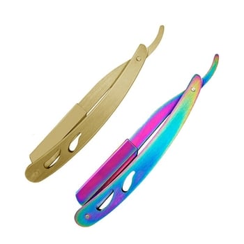 Rozsdamentes acél borotvatartó szemöldök formázáshoz, kézi borotva, klasszikus stílusú kialakítás, logó nyomtatás