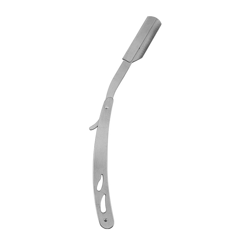 Rozsdamentes acél borotvatartó szemöldök formázáshoz, kézi borotva, klasszikus stílusú kialakítás, logó nyomtatás