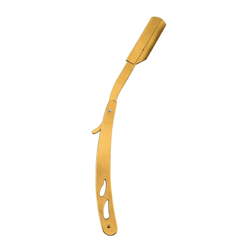 Rozsdamentes acél borotvatartó szemöldök formázáshoz, kézi borotva, klasszikus stílusú kialakítás, logó nyomtatás