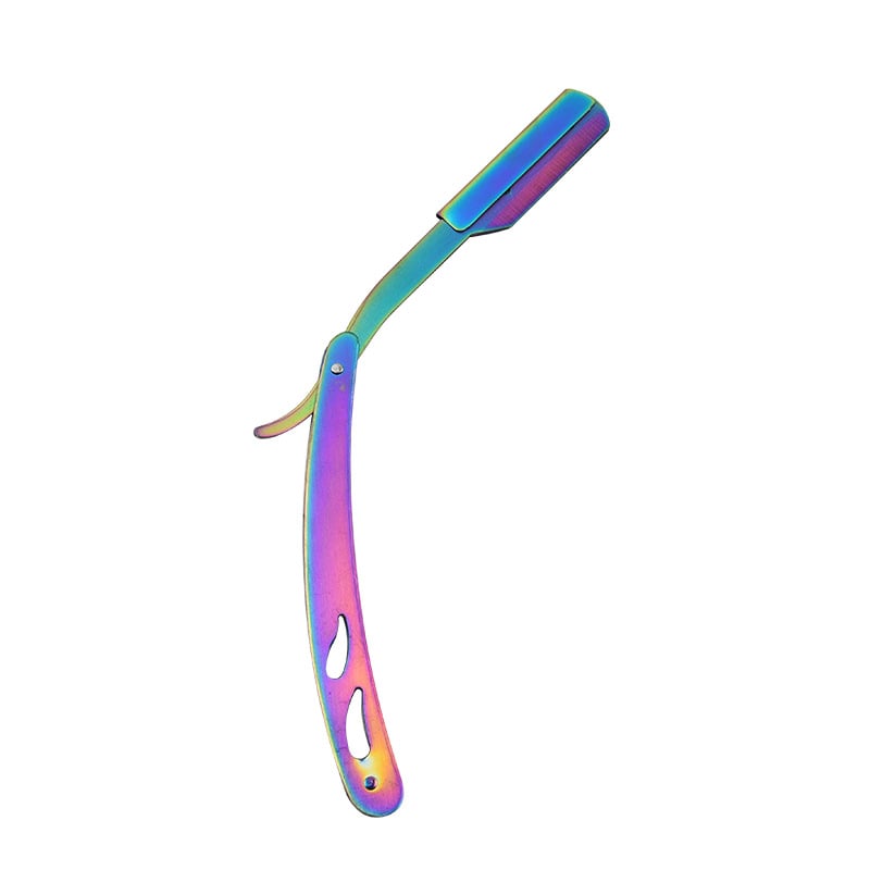 Rozsdamentes acél borotvatartó szemöldök formázáshoz, kézi borotva, klasszikus stílusú kialakítás, logó nyomtatás