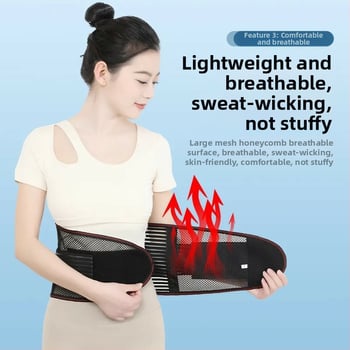 Deréktámasztó öv acéllemez, lélegző nylon-poliészter anyagból, felnőtteknek, ideális futáshoz és különféle sportokhoz