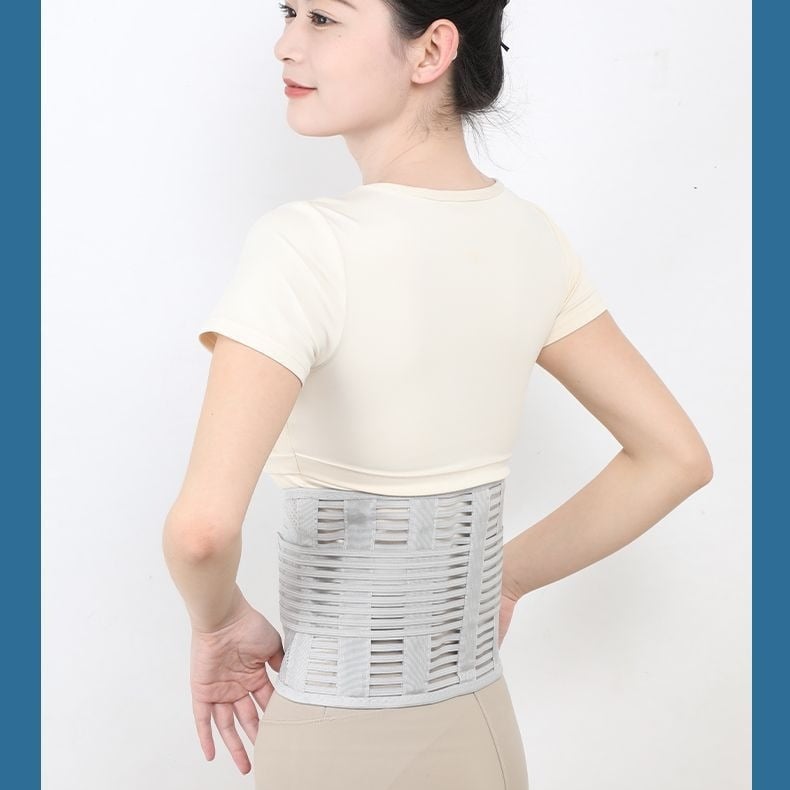 Deréktámasztó öv acéllemez, lélegző nylon-poliészter anyagból, felnőtteknek, ideális futáshoz és különféle sportokhoz