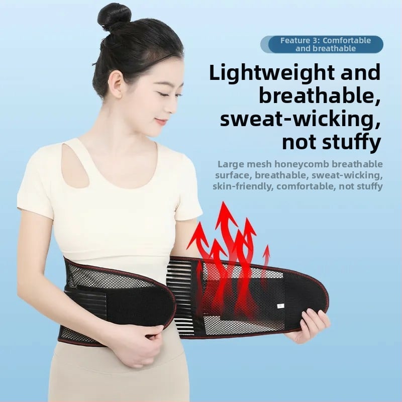 Deréktámasztó öv acéllemez, lélegző nylon-poliészter anyagból, felnőtteknek, ideális futáshoz és különféle sportokhoz