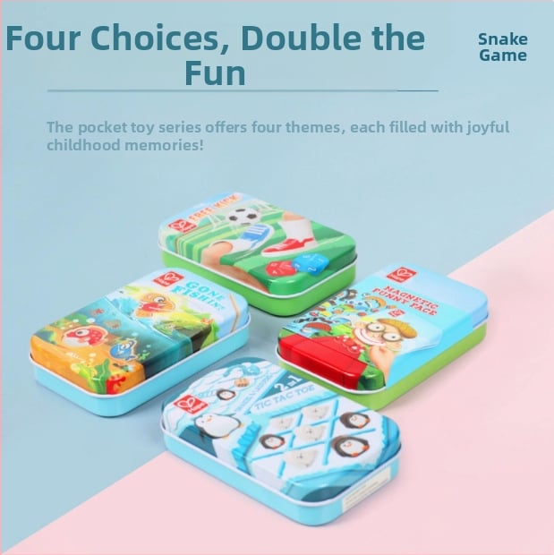 Fából készült zsebméretű asztali játékok készlet: ujjfoci, horgászat és tic-tac-toe 4–6 éves gyerekeknek