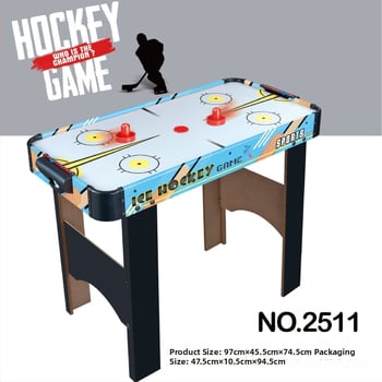 Gyerekeknek szóló asztali hokis játék — oktató jellegű, fa anyagú, két játékos, fejleszti a kéz-szem koordinációját, interaktív játék