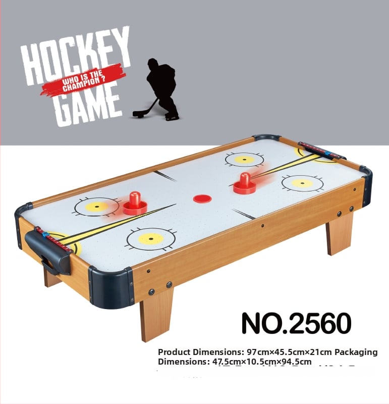 Gyerekeknek szóló asztali hokis játék — oktató jellegű, fa anyagú, két játékos, fejleszti a kéz-szem koordinációját, interaktív játék