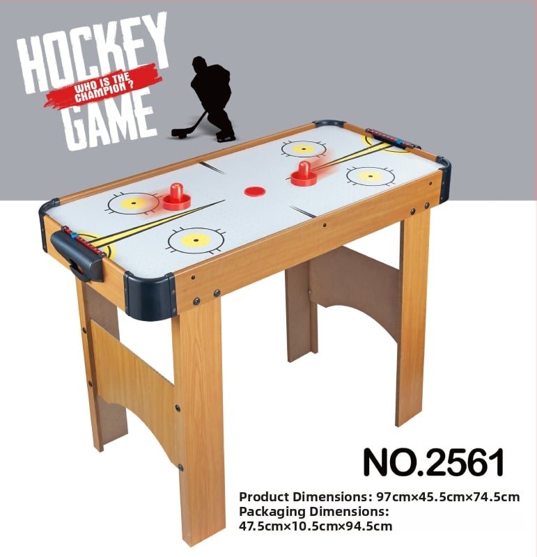 Gyerekeknek szóló asztali hokis játék — oktató jellegű, fa anyagú, két játékos, fejleszti a kéz-szem koordinációját, interaktív játék