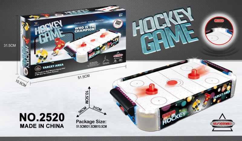 Gyerekeknek szóló asztali hokis játék — oktató jellegű, fa anyagú, két játékos, fejleszti a kéz-szem koordinációját, interaktív játék