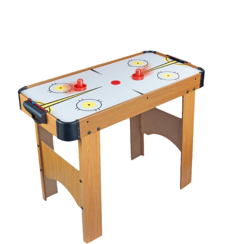 Gyerekeknek szóló asztali hokis játék — oktató jellegű, fa anyagú, két játékos, fejleszti a kéz-szem koordinációját, interaktív játék