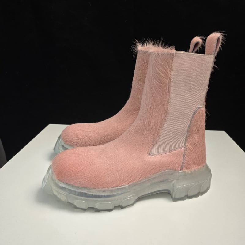 Chelsea bakancs, magas szárú, vastag sarok, kerek orr, első réteg marhabőr