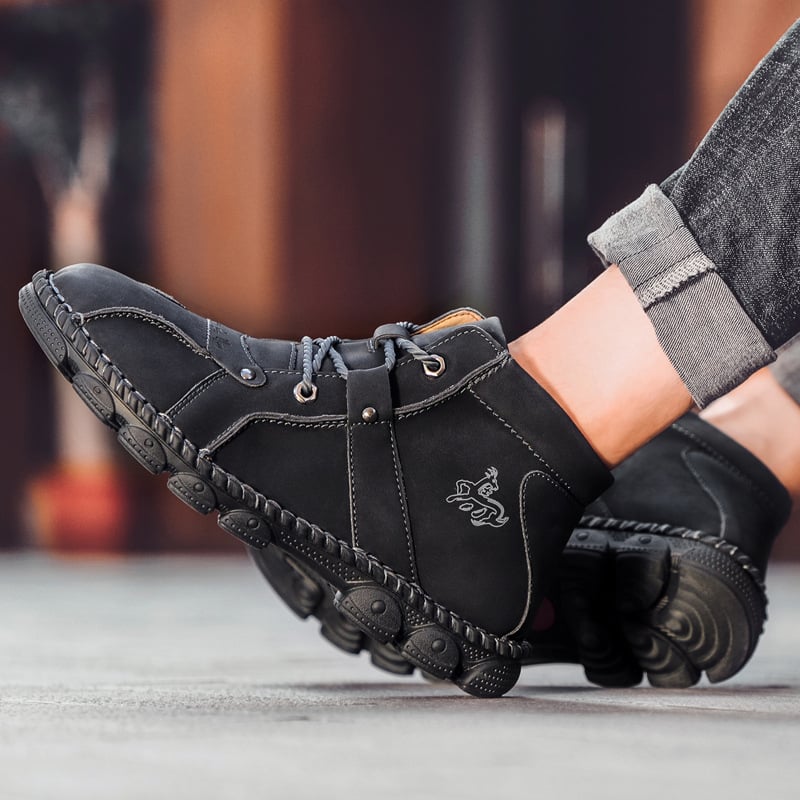 Martin csizma magas szárú platformos – PU felsőrész, gumírozott talp, kerek orr, alacsony sarok 1–3 cm, téli férfi bakancs