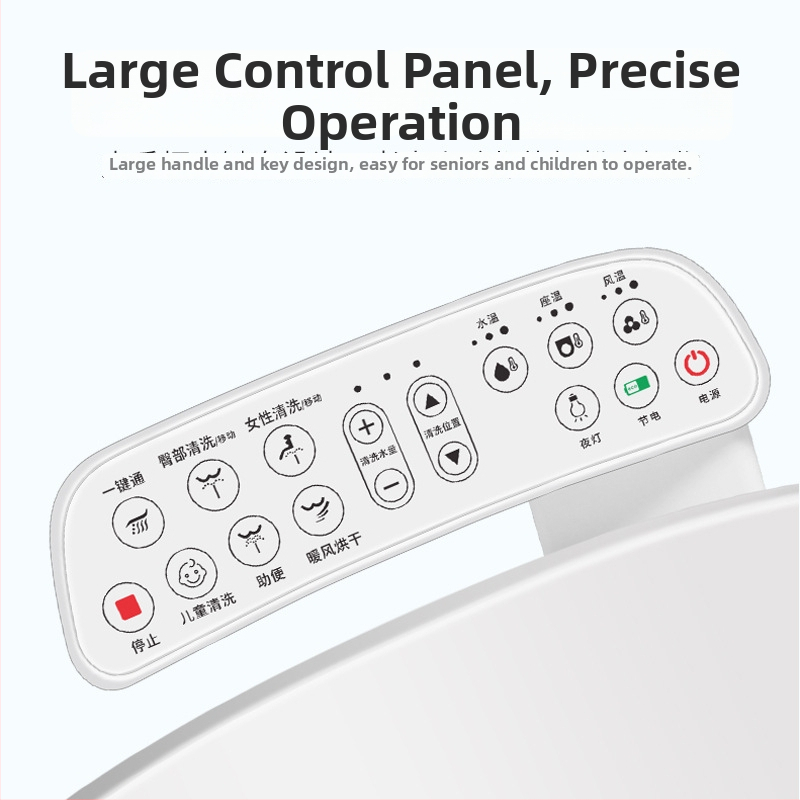 Inteligentné veko toalety s dezinfekciou, univerzálna kompatibilita, automatické ovládanie, vyhrievanie sedadla, samočistiaca tryska, sušenie teplým vzduchom, regulácia teploty vody, regulácia tlaku vody, model 510-08B
