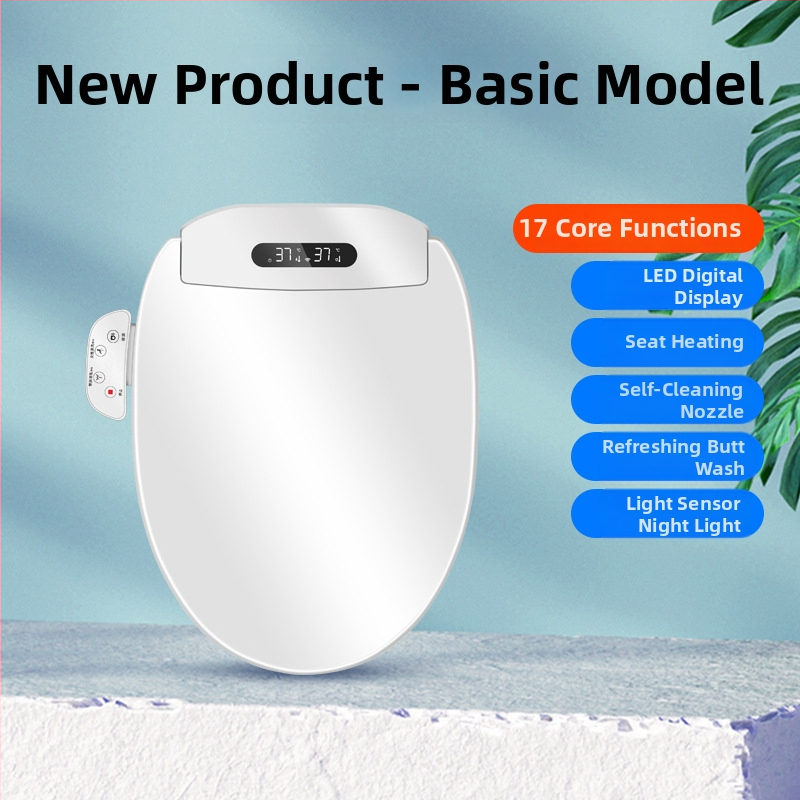 Inteligentné veko toalety s dezinfekciou, univerzálna kompatibilita, automatické ovládanie, vyhrievanie sedadla, samočistiaca tryska, sušenie teplým vzduchom, regulácia teploty vody, regulácia tlaku vody, model 510-08B