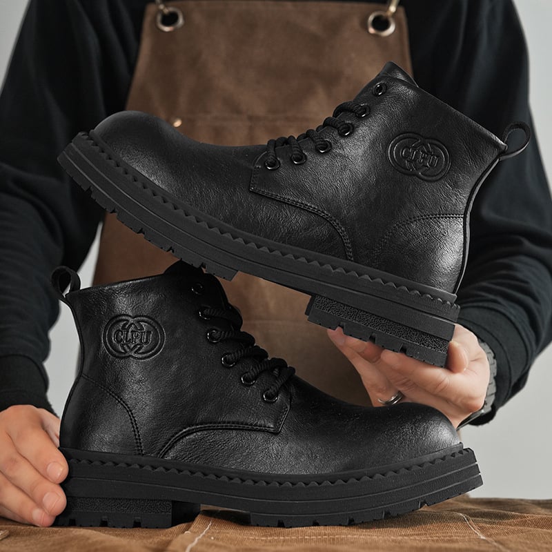 Tai Hui TH529 Uniszex Martin Bakancs, Felső rész Bicast bőr, Gumitalp, Kerek Orr, Elöl fűzős