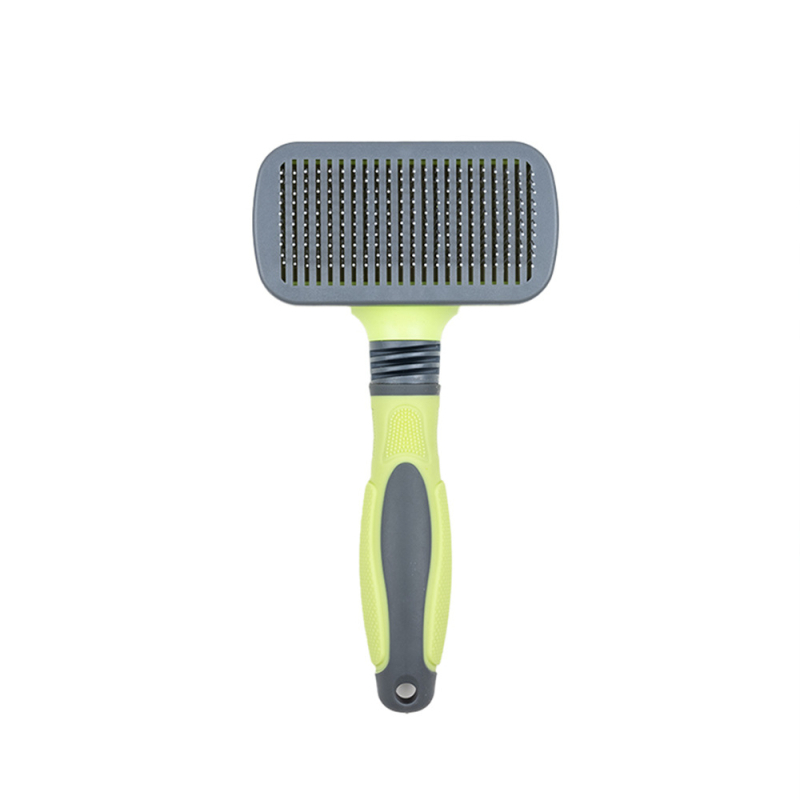 Független márkájú háziállat-öntisztító de-szőrítő kefével macskáknak és kutyáknak, egy gombnyomásos szőrtelenítés, ABS + rozsdamentes acél huzal, XF001 modell