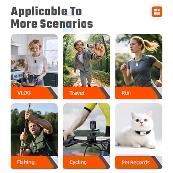 F2 Cameră deget pentru sport – Vedere din prima persoană, ecran de 1,47 inch, stocare TF Card, Carcasă ABS, Autonomie baterie până la 1 oră