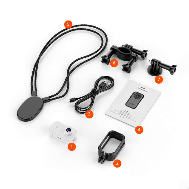 F2 Cameră deget pentru sport – Vedere din prima persoană, ecran de 1,47 inch, stocare TF Card, Carcasă ABS, Autonomie baterie până la 1 oră