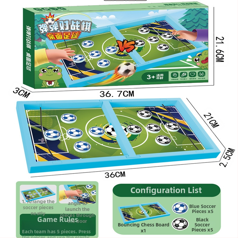 Kétfős asztali társasjáték gyerekeknek – interaktív oktatív játék futballpálya és kilövő mechanizmussal