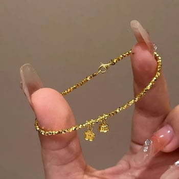 Női karkötő, elektroplatált, geometriai kialakítás, világos luxus stílus