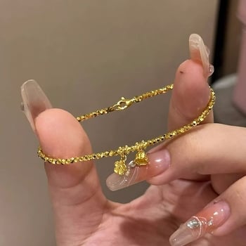 Női karkötő, elektroplatált, geometriai kialakítás, világos luxus stílus