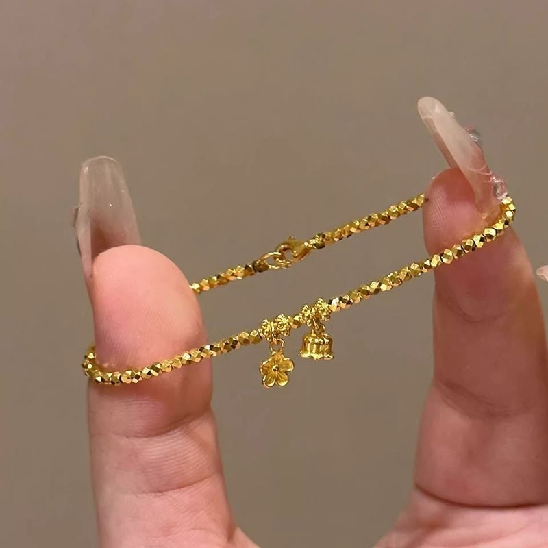 Női karkötő, elektroplatált, geometriai kialakítás, világos luxus stílus