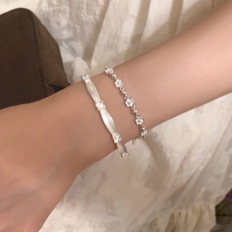 Női Osmanthus virágos karkötő, fém bevonattal, galvanizált, retro stílusú kéz ékszer