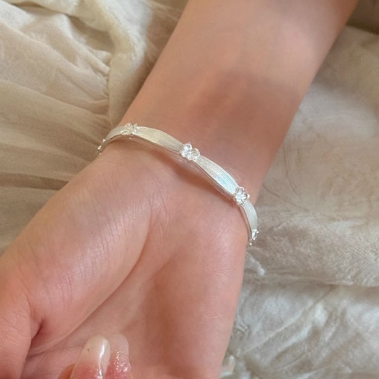 Női Osmanthus virágos karkötő, fém bevonattal, galvanizált, retro stílusú kéz ékszer