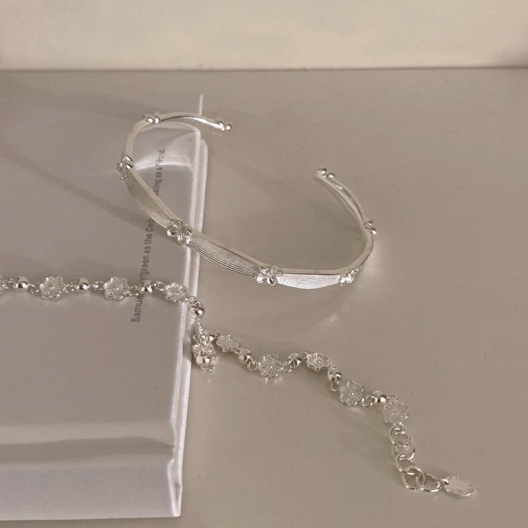 Női Osmanthus virágos karkötő, fém bevonattal, galvanizált, retro stílusú kéz ékszer